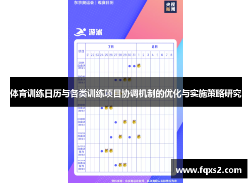 体育训练日历与各类训练项目协调机制的优化与实施策略研究